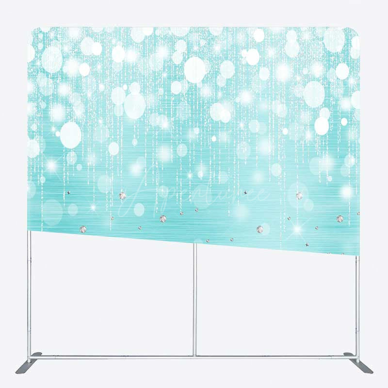 Aperturee - Aperturee Bokeh Blue Glitter Double-Sided Pillow Case Cover