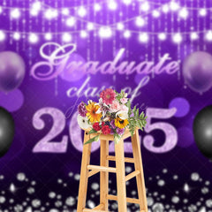 Aperturee - Aperturee Bokeh Purple Diamonds Glitter Congrats Grad Backdrop