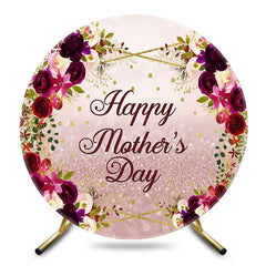 Aperturee - Aperturee Bokeh Rose Gold Floral Round Mothers Day Backdrop