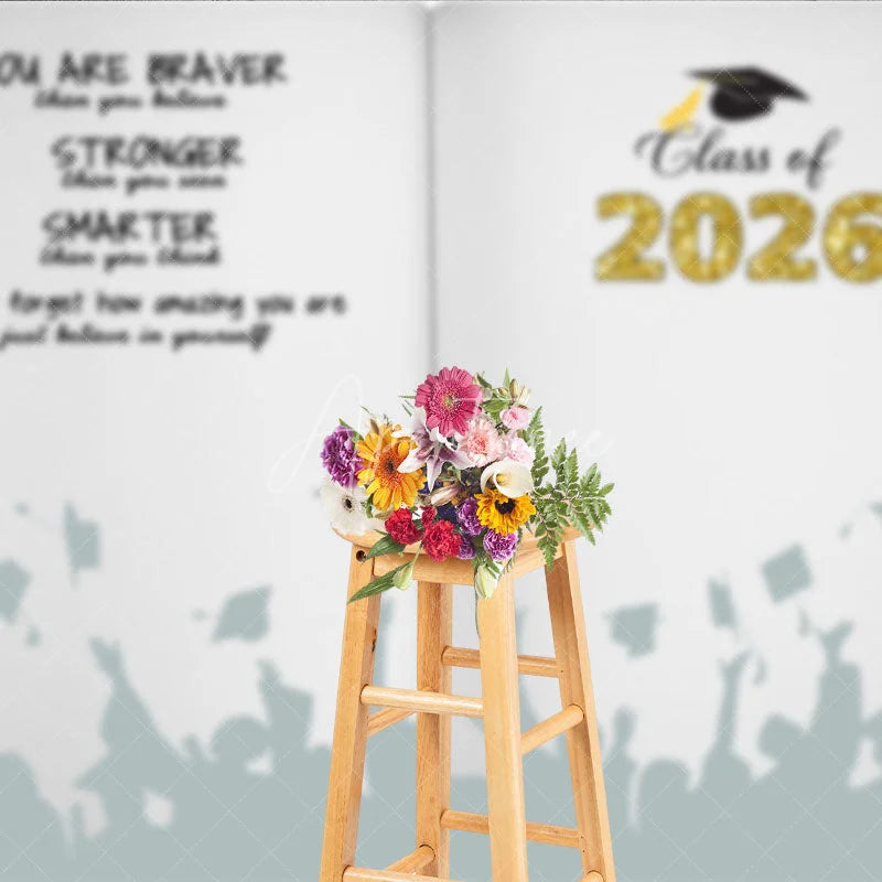 Aperturee - Aperturee Book You Are Braver Stronger Smarter Grad Backdrop