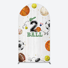 Aperturee - Aperturee Born 2 Ball Boy Birthday Party Arch Backdrop