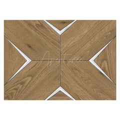Aperturee - Aperturee Borwn Wooden White Lines Rubber Floor Mat For Photo