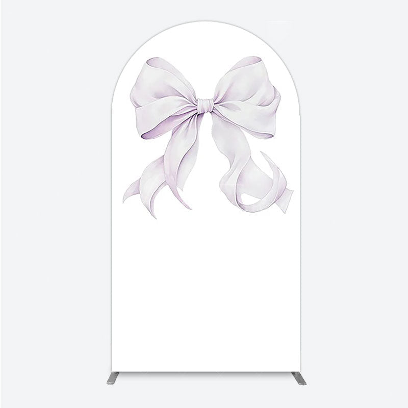 Aperturee - Aperturee Bow Arch Backdrop Cover Elegant Fabric Drape for Party Entrance Decor Decorative Frame for Birthday Baby Shower Photo
