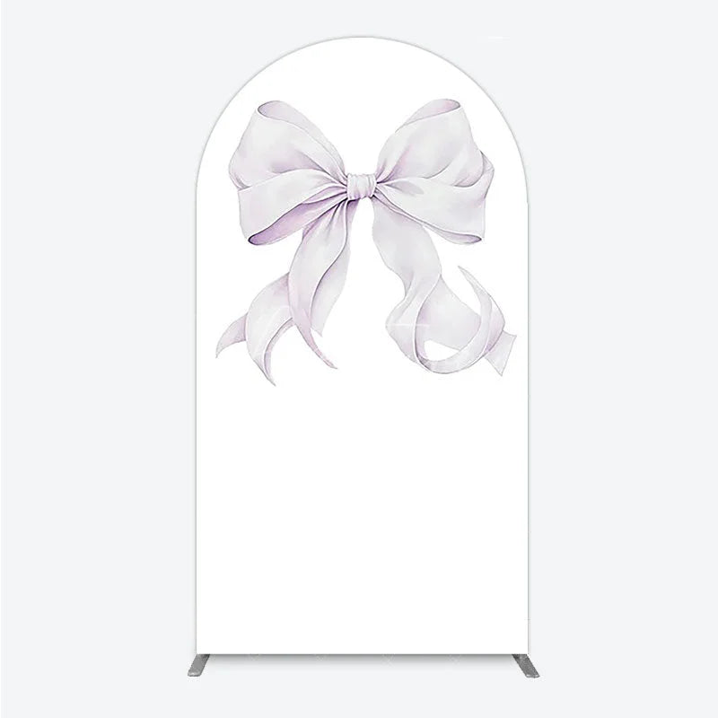 Aperturee - Aperturee Bow Arch Backdrop Cover Elegant Fabric Drape for Party Entrance Decor Decorative Frame for Birthday Baby Shower Photo