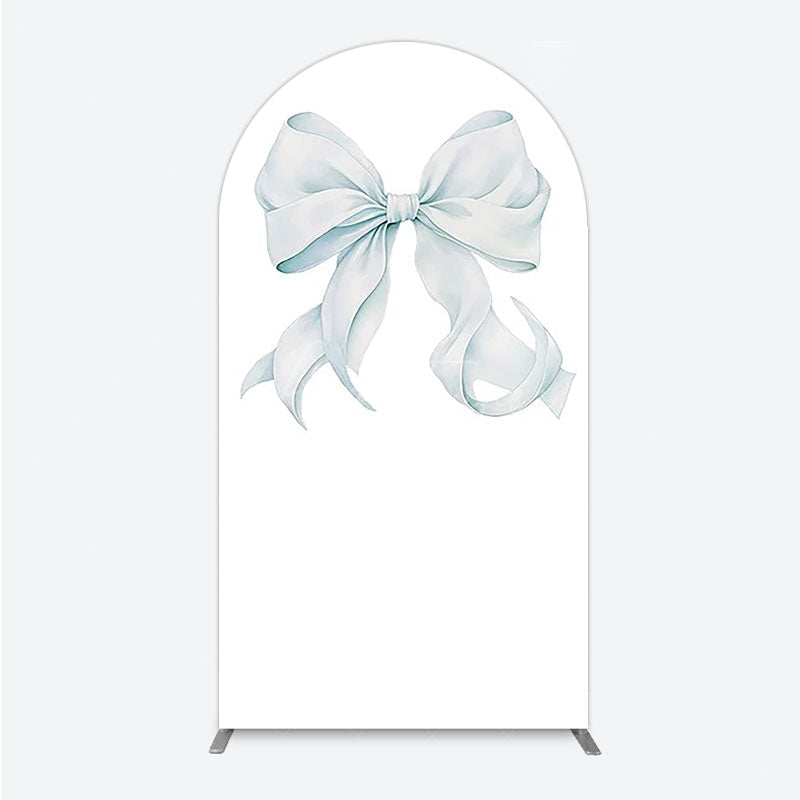 Aperturee - Aperturee Bow Arch Backdrop Cover Elegant Fabric Drape for Party Entrance Decor Decorative Frame for Birthday Baby Shower Photo