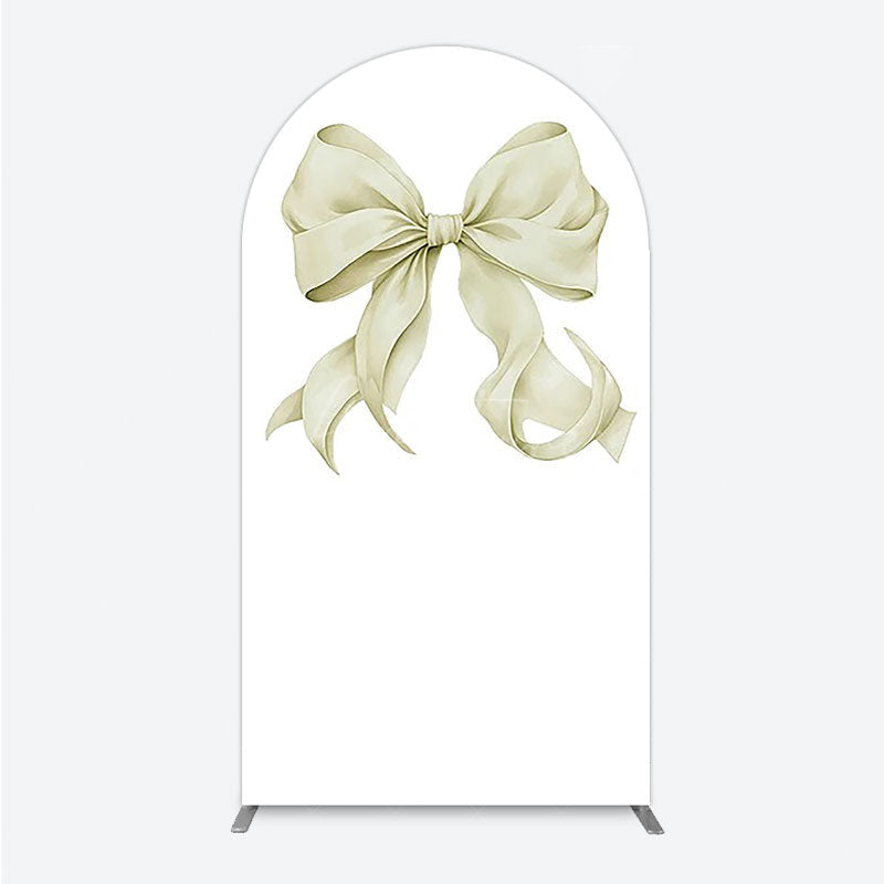 Aperturee - Aperturee Bow Arch Backdrop Cover Elegant Fabric Drape for Party Entrance Decor Decorative Frame for Birthday Baby Shower Photo