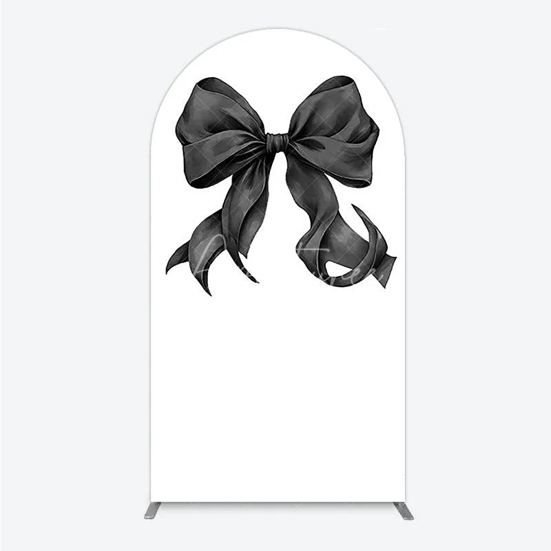 Aperturee - Aperturee Bow Arch Backdrop Cover Elegant Fabric Drape for Party Entrance Decor Decorative Frame for Birthday Baby Shower Photo