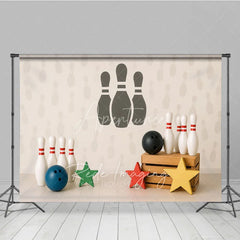 Aperturee - Aperturee Bowling Strike and Pins Photo Backdrop Let is Roll Birthday Photography Background for Boys
