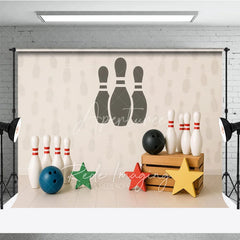 Aperturee - Aperturee Bowling Strike and Pins Photo Backdrop Let is Roll Birthday Photography Background for Boys