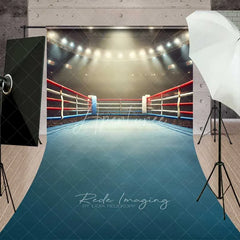 Aperturee - Aperturee Boxing Ring Arena View Sweep Photography Backdrop Fight Night Stadium Canvas Floor Photo Prop