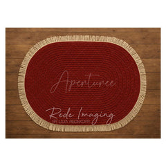 Aperturee - Aperturee Braided Marroon Carpet Rubber Floor Mat For Photo