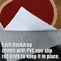 Aperturee - Aperturee Braided Marroon Rug Fabric Floor Backdrop For Photo