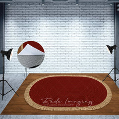 Aperturee - Aperturee Braided Marroon Rug Fabric Floor Backdrop For Photo
