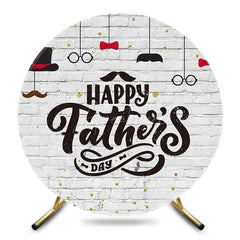 Aperturee - Aperturee Brick Wall Gold Glitter Round Fathers Day Backdrop