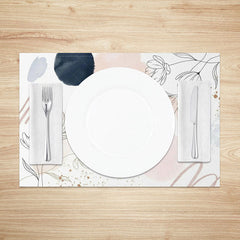 Aperturee - Aperturee Bright and Fresh Floral Placemats Set of 4 Sweet Colorful Design for Spring and Summer Dining Table
