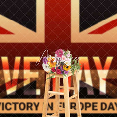 Aperturee - Aperturee British Flag Happy Victory In Europe Day Backdrop