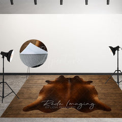 Aperturee - Aperturee Brown Bear Shape Rug Fabric Floor Backdrop For Photo