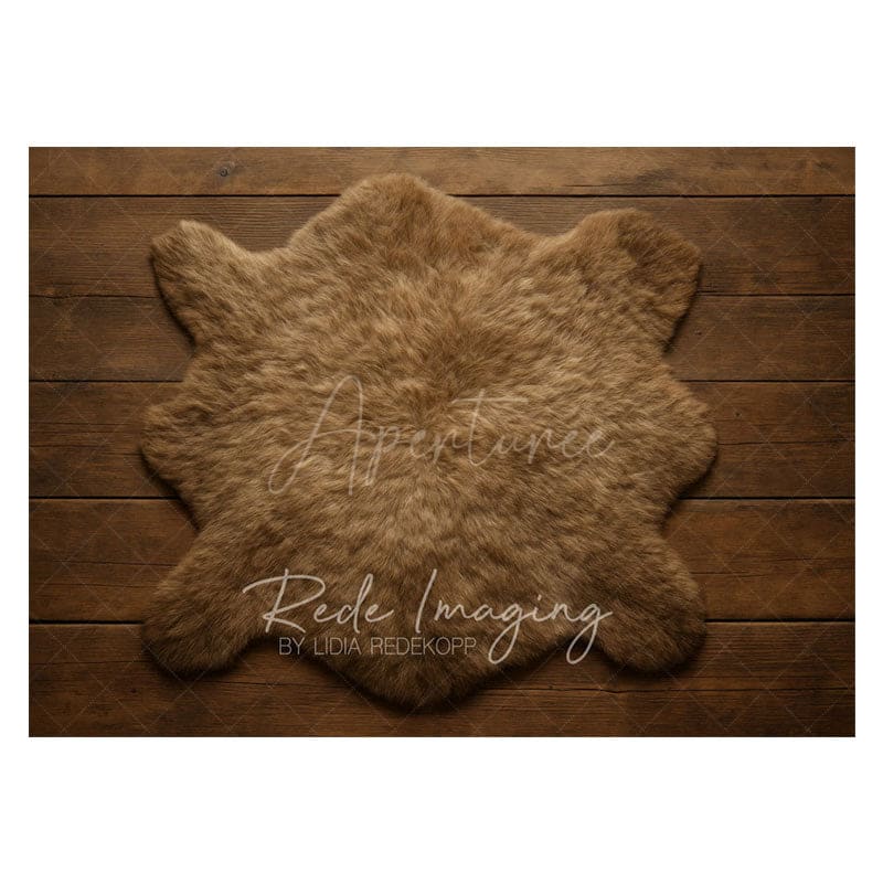 Aperturee - Aperturee Brown Carpet Wood Soft Rubber Floor Mat For Photo