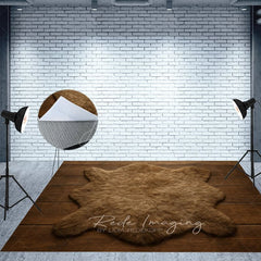 Aperturee - Aperturee Brown Carpet Wooden Fabric Floor Backdrop For Photo