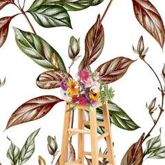 Aperturee - Aperturee Brown Green Leaves Simple Fine Art Photo Backdrop