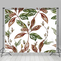 Aperturee - Aperturee Brown Green Leaves Simple Fine Art Photo Backdrop