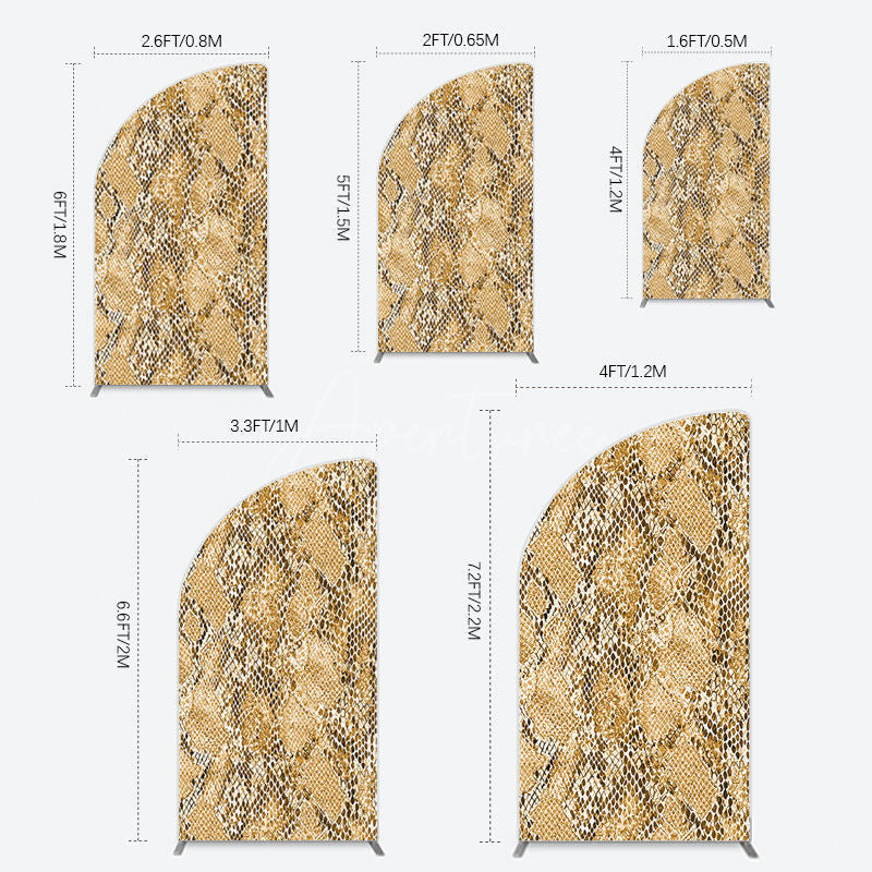 Aperturee - Aperturee Brown Python Skin Pattern Happy Birthday Half Moon Arch Backdrop