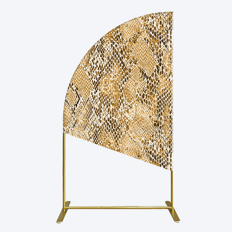 Aperturee - Aperturee Brown Python Skin Pattern Happy Birthday Half Moon Arch Backdrop
