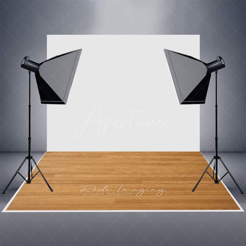 Aperturee - Aperturee Brown Wood Pattern Rubber Floor Mat For Photography