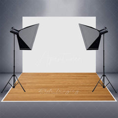 Aperturee - Aperturee Brown Wood Pattern Rubber Floor Mat For Photography