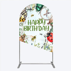 Aperturee - Aperturee Bug Themed Happy Birthday Arch Backdrop Insect Explorer with Magnifying Glass Kids Garden Party Decor