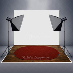 Aperturee - Aperturee Burgundy Oval Carpets Rubber Floor Mat For Photo