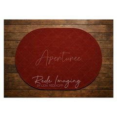 Aperturee - Aperturee Burgundy Oval Carpets Rubber Floor Mat For Photo