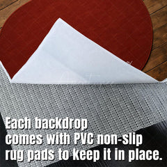 Aperturee - Aperturee Burgundy Oval Rug Fabric Floor Backdrop For Photo