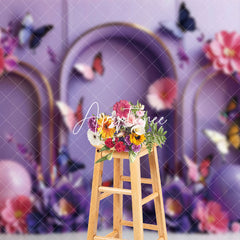 Aperturee - Aperturee Butterfly Girl Birthday Wedding Photography Backdrop