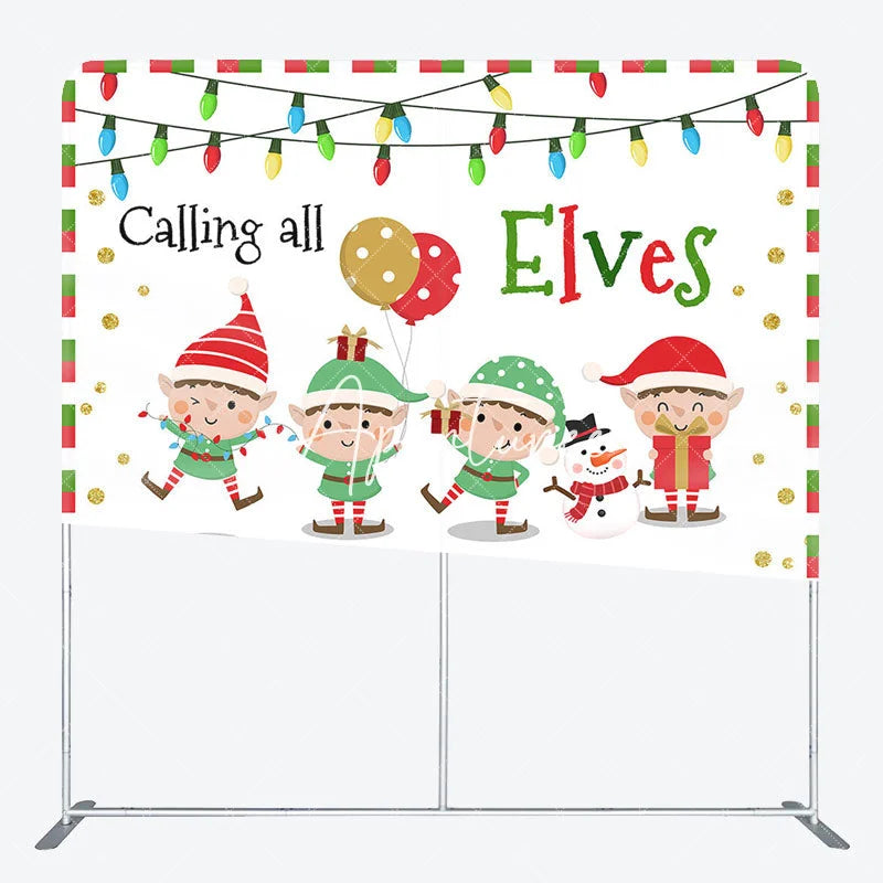 Aperturee - Aperturee Calling All Elves Christmas Pillow Case Backdrop