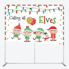 Aperturee - Aperturee Calling All Elves Christmas Pillow Case Backdrop