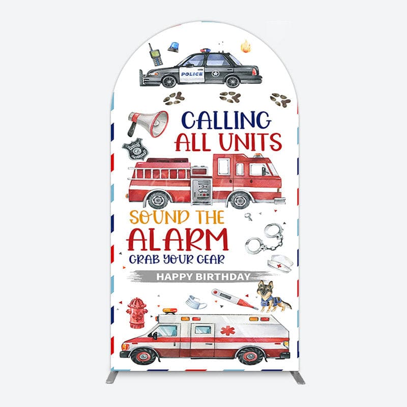 Aperturee - Aperturee Calling All Units Theme Happy Birthday Arch Backdrop