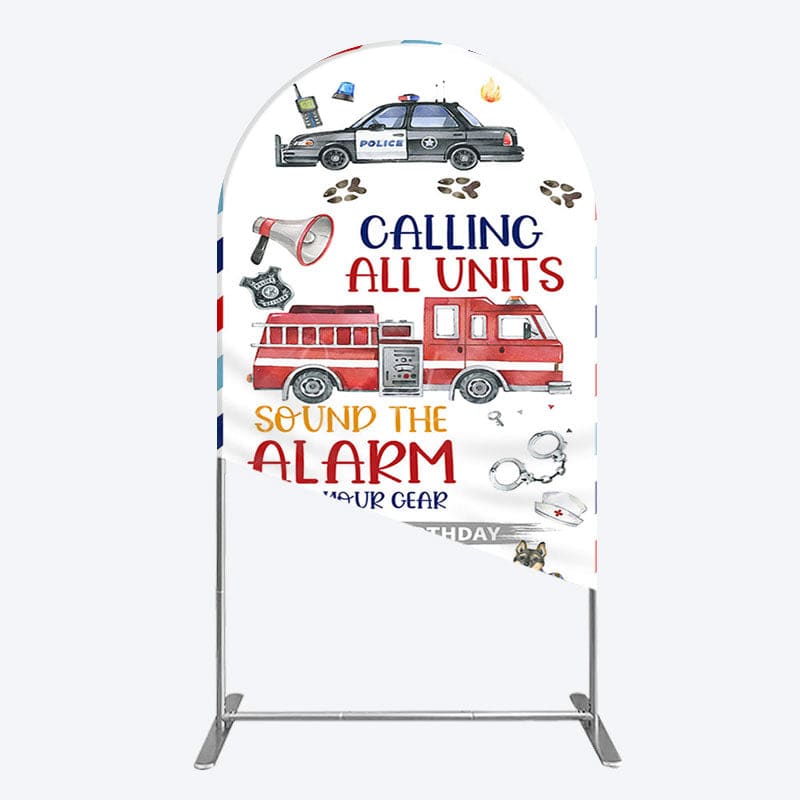 Aperturee - Aperturee Calling All Units Theme Happy Birthday Arch Backdrop