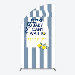 Aperturee - Aperturee Can’t Wait to Squeeze You Half Moon Arch Backdrop Main Squeeze Lemon Themed Baby Shower Summer Citrus Party Decor