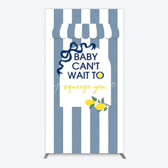 Aperturee - Aperturee Can’t Wait to Squeeze You Rectangle Backdrop Main Squeeze Lemon Themed Baby Shower Summer Citrus Party Decor