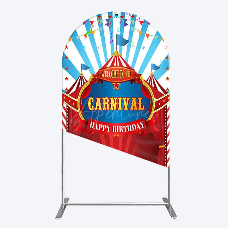 Aperturee - Aperturee Carnival Circus Stage Happy Birthday Arch Backdrop