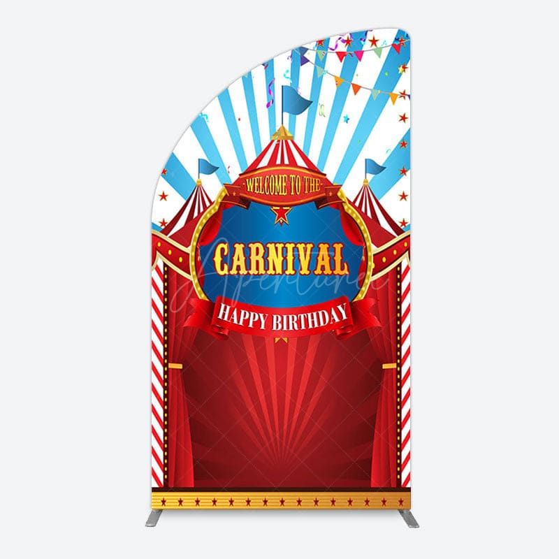 Aperturee - Aperturee Carnival Circus Stage Happy Birthday Half Moon Arch Backdrop
