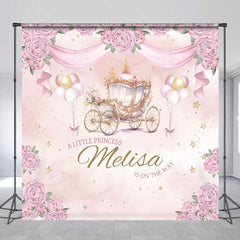 Aperturee - Aperturee Carriage Little Princess Custom Baby Shower Backdrop