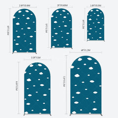 Aperturee - Aperturee Cartoon Blue Sky White Clouds Birthday Arch Backdrop