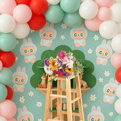 Aperturee - Aperturee Cartoon Doll Treehouse Boho Balloon Cake Smash Backdrop