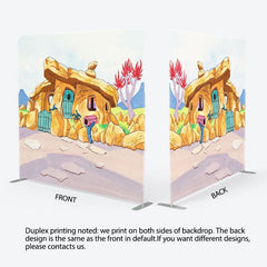 Aperturee - Aperturee Cartoon Primitive Man Cave Square Tension Backdrop