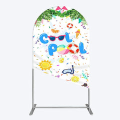 Aperturee - Aperturee Cartoon Summer Pool Party Birthday Arch Backdrop