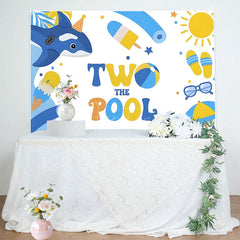 Aperturee - Aperturee Cartoon Summer Vibe Two The Pool Birthday Backdrop