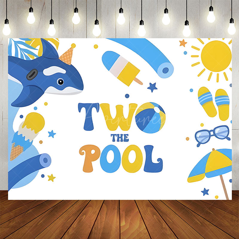 Aperturee - Aperturee Cartoon Summer Vibe Two The Pool Birthday Backdrop