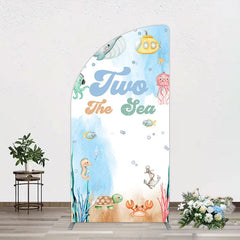 Aperturee - Aperturee Cartoon Two The Sea Fresh Birthday Half Moon Arch Backdrop